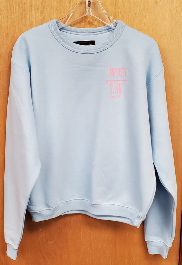 Classic Logo Garment Dyed Crew Sweatshirt- Pink Logo