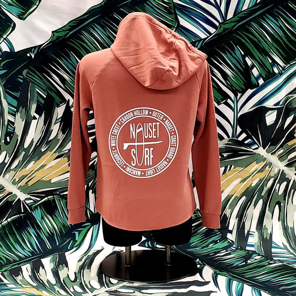 Beaches Logo Women's Lightweight Full-Zip Hooded Sweatshirt - Nauset Surf Shop