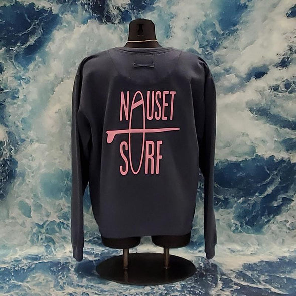 Classic Logo Pigment Dyed Crew Sweatshirt- Pink Logo - Nauset Surf Shop